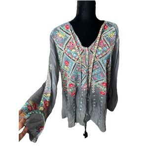 Johnny Was Embroidered Floral tunic Size Large